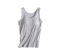 RLEHJN Vest Tops with Built in Bra for Women UK Sale Clearance Basic Padded Camisole Scoop Neck Tank Top Plain Wide Strap Undershirts Summer Cami Top Sleeveless Home Vest for Yoga Sports Size 8-20