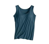 RLEHJN Vest Tops with Built in Bra for Women UK Sale Clearance Basic Padded Camisole Scoop Neck Tank Top Plain Wide Strap Undershirts Summer Cami Top Sleeveless Home Vest for Yoga Sports Size 8-20