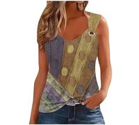 RLEHJN Vest Tops Women UK Clearance Summer Plain Tank Tops V Neck Solid Color Camisole Casual Sleeveless Tunic Tops Comfortable Cami Basic Tees Loose Elegant Blouse Ladies Vest Tops S-XXL