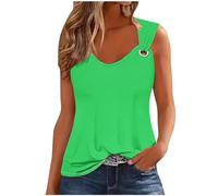 RLEHJN Vest Tops Women UK Sale Clearance Summer Plain Tank Tops V Neck Solid Color Camisole Casual Sleeveless Tunic Tops Comfortable Cami Basic Tees Loose Elegant Blouse Ladies Vest Tops S-XXL