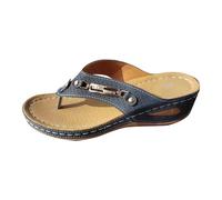 RLEHJN Wedge Flip Flops Women UK Orthopedic Sandals & Slides Non-Slip Beach Shoes Toe Post Slippers Wide Fit Open Toe Walking Sandals Ladies Summer Shoes for Indoor and Outdoor Size 3.5-7.5
