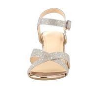 RLEHJN Wedge Sandals for Women UK Clearance Mid Heel Sandals Plian Summer Shoes Ladies Bridal Sandals Ankle Strap Wedding Evening Shoes Fish Mouth Open Toe Sling Back Sandals Size 4.5-9.5