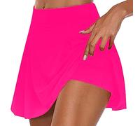RLEHJN Women's High Waisted Mini Skirt with Shorts Pockets Solid Color Golf Skorts Summer Clearance Short Leggings with Skirt 2 in 1 Running Shorts Sport Skirts for Tennis Skater School Workout Yoga