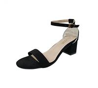 RLEHJN Women's Sandals Open Toe Ankle Strap Low Block Chunky Heels Sandals Clearance Comfortable Blocked Strappy Wedge Sandals Prom Wedding Bridal Party Dress Pumps Beach Summer Shoes