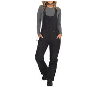 RLEHJN Womens Ski Suit Water Resistant Overalls Snow Trousers Solid Color Snowboard Bib Pants Skiing Insulated Thermal Snowsuit Jumpsuit with Pockets Romper Workwear Plus Size S-3XL
