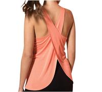 RLEHJN Workout Tank Tops for Women UK Summer Running Sleeveless Sport T-Shirt Solid Color Camisoles Quick Dry Athletic Shirt Lightweight Breathable Yoga Vest Top Open Back Activewear