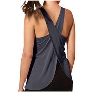 RLEHJN Workout Tank Tops for Women UK Summer Running Sleeveless Sport T-Shirt Solid Color Camisoles Quick Dry Athletic Shirt Lightweight Breathable Yoga Vest Top Open Back Activewear