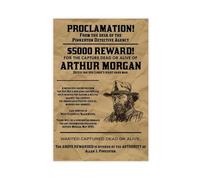 rlfnde Arthur Morgan Wanted Poster Canvas Poster Bedroom Decor Landscape Office Room Decor Gift 12x18inch(30x45cm)