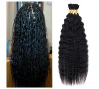 RLHAIR 16 Inch Wet and Wavy Human Hair Extensions Super Wavy Weave No Weft 100g (1 Pack, 4pcs) Super French Human Hair for Boho Braids