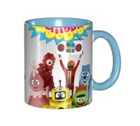RLHRJEFZ Yo Gabba Anime Gabba! Ceramic Coffee/Tea Mug with Handle, Cute Coffee Cups for Men, Women, Kids, Adults Sky Blue