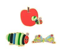 RLHRNDE 2 Pcs Hungry Caterpillar Strawberry Brooch Pins for Educators Backpack Clothes Hat Accessories Cute Pin Set for Women Aesthetic Gifts, M, Metal, no gemstone