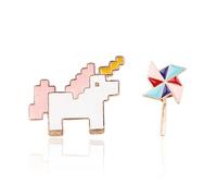 RLHRNDE 2 Pcs Hungry Caterpillar Strawberry Brooch Pins for Educators Backpack Clothes Hat Accessories Cute Pin Set for Women Aesthetic Gifts, Medium, Metal, no gemstone