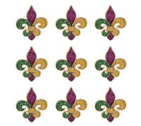 RLHRNDE 9PCS Mardi Gras Enamel Brooches Set for Women Men Unique Crown Beaded Jester Glitter Enamel Pin Fat Tuesday Celebration Holiday Parade Clothes Bags Backpack Jewelry Hat Jacket Decoration, M