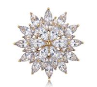 RLHRNDE Christmas Snowflake Brooch Pins for Women Men Delicate Winter Aqua Ice Blue Teal Pink Cubic Zirconia Pins Cloth Dress Accessories Corsage Badge Christmas Birthday Jewelry Gifts, M, Metal