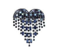 RLHRNDE Crystal Heart Tassel Brooch for Women Delicate Luxury Rhine Stone Heart Love Brooch Sparkly Angel Wings Tassel Pin Beautiful Dress Suit Shirt Ceremony Clothes Wedding Party Valentines Jewelry