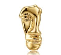 RLHRNDE Gold Mask Enamel Lapel Brooch Pin for Women Men Abstract Art Enamel Brooch Silence is Thinker Badge Pin Accessories for Lapel Backpack Jacket Hat Bag