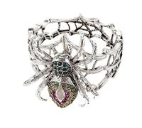 RLHRNDE Rhinestone Gothic Spider Bracelet for Women Men Vintage Hollow Out Adjustable Stretch Spider Bangle Mysterious Halloween Dark Vampire Costume Jewerly, One size, Zinc Alloy, Rhinestone, Crystal