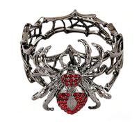 RLHRNDE Rhinestone Gothic Spider Bracelet for Women Men Vintage Hollow Out Adjustable Stretch Spider Bangle Mysterious Halloween Dark Vampire Costume Jewerly, One size, Zinc Alloy, Rhinestone, Crystal