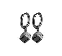 RLHRNDE Unique 3D Dice Earrings for Women Cool Colorful Lucky Cubic Dice Playing Card Dangle Drop Earrings Gambling Casino Halloween Jewelry Gift (Black)