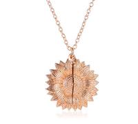 RLHRNDE You Are My Sunshine Engraved Necklace for Women Dainty Sunflower Daisy Gold Necklace Jewelry Thank You Gift for Mother Wife, M, Metal, No Gemstone