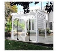 RLINZ 420g/㎡ PVC Transparent Tarpaulin with Double Zip Heavy Duty Clear Vinyl Tarp 0.35mm Thick Soft Glass Cover for Garden Outdoor Camping Home (2x2m)