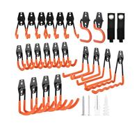 Rlipily 24 Pack Garage Hooks Steel Heavy Duty Garage Storage Hooks Utility Steel Wall Mount Garage Hanger&Organizer for Bikes,Garden Tools, Ladders, Bulk Items，Ropes and More Equipment