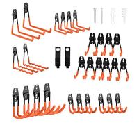 Rlipily 30 Pack Garage Hooks Steel Heavy Duty Garage Storage Hooks Utility Steel Wall Mount Garage Hanger&Organizer for Bikes,Garden Tools, Ladders, Bulk Items，Ropes and More Equipment