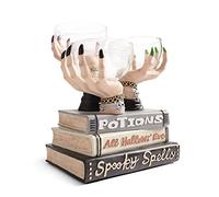 RLKHXBS 1 PC 2025 New Halloween Witch Hands Resin Snack Bowl Stand Desktop Ornament Home Glass Bowl Vintage Party Decoration (Black)