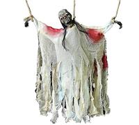 RLKHXBS 20" Hanging Skeleton Grim Reapers with LED Glow Eyes Scary Creepy Props for Indoor/Outdoor Halloween Decorations (Color : B)