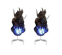 RLKHXBS 2PCS Floating Fireballs Halloween Home Decoration Luminous Floating Fireball Exquisite Ornaments,Witch‘s Floating Fireball for Room Decor Haunted House Window Wall (Black)