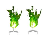 RLKHXBS 2PCS Floating Fireballs Halloween Home Decoration Luminous Floating Fireball Exquisite Ornaments,Witch‘s Floating Fireball for Room Decor Haunted House Window Wall (Green)