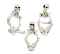 RLKHXBS 3pcs Skeleton Thinker Statues Resin Halloween Decor for Home Desk Party Minimalist for Spaces Unique Art Collection and Decorative