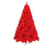 RLKHXBS 8Ft Artificial Hinged With Thicken Branch Tips,Shiny Red Tinsel,Easy Assembly Full Spruce Tree For Fireplace Party Decoration Commemoration Day