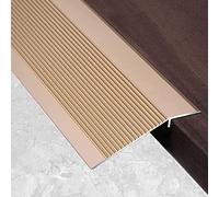 RLKHXBS Aluminum Floor Transition Strip, Extra Wide 4 Inch Reducer Flute Thresholds Ramp, Laminate Floor Joining Bar for Doorway