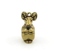 RLKHXBS Ancient Copper Hollow Fragrance Insert Ornament, Micro Carved Sheep Imitation Antique Handle Piece, Car Keychain Pendant