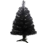 RLKHXBS Black Table Decor Miniature Pine Tree: 60cm Artificial Xmas Tree Black Tree Bottle Brush Tree with Base Holiday Tabletop Fireplace Decorations Desktop Decor Commemoration Day