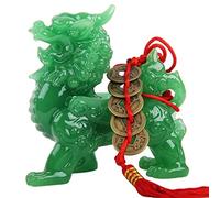 RLKHXBS Buddha Green Statue/Wealth Statue 5 Lucky Amulet Ancient Coins Feng Shui Animals in Drawstring Ornament Buddhist Statues
