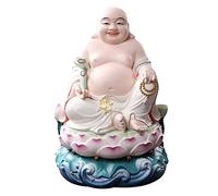 RLKHXBS Ceramic Big Belly Laughing Maitreya Household Enshrining the Whole Hall Housewarming Lucky Buddha Statue Ornament Buddhist Statues