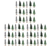 RLKHXBS Christmas Landscape Tree 3pcs Wooden Christmas Miniature Xmas Trees sisal pine trees Tree: 24pcs Tabletop Fireplace Mantel Decor Small Xmas Tree Commemoration Day