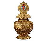RLKHXBS Creative Sculpture Statue Home Office Desktop Decoration Feng Shui Style Auspicious Pure Copper Collectible Fortuna Dragon King Bottle Tibetan Ornaments, for Your Buddhist Te