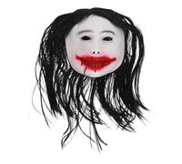 RLKHXBS Creepy Long Hair Female Mask Fit Realistic Horror Masks for Adults Teens Halloween Haunted House Masquerade Cosplay Party Decorations