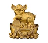 RLKHXBS Decor Living Room Copper Gold Wealth Crafts Ornaments Office Money Pig Piggy Bank Brass Decorative Objects