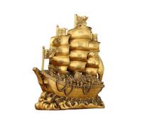 RLKHXBS Decor Office Metal Smooth Sailing Sailboat Living Room Housewarming Copper Dragon Boat Ornaments Brass Decorative Objects(B)