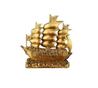 RLKHXBS Decor Office Metal Smooth Sailing Sailboat Living Room Housewarming Copper Dragon Boat Ornaments Brass Decorative Objects(A)