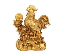 RLKHXBS Decor Statues Home Furnishings Brass Chicken Ornaments Feng Shui Wealth Sculptures Living Room Antique Shelf Decoration Desktop Figurines (A)