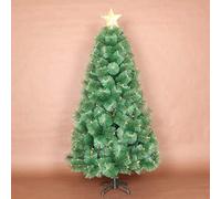 RLKHXBS Decoration Pvc Christmas Tree 6Ft 240 Hinged Tips Artificial Pine Needle Christmas Tree Unlit Green Full Tree With Top Star Metal Stand-180Cm Commemoration Day