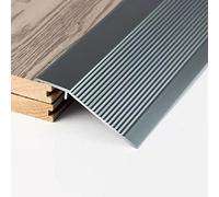 RLKHXBS Door Threshold Strip Metal, Floor Transition Bar for Tiles to Carpet Laminate Board Extra Wide 10cm Flooring Reducer with Ribbed, Tilt Molding Ramp for Indoor Bedroom