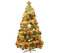 RLKHXBS Encryption Artificial Christmas Pine Tree With Gold Ornament, Lifelike Xmas Tree Flame Retardant Easy Assembly With Metal Stand The New