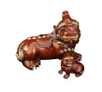 RLKHXBS Fengshui Statue Copper Luxury Decorative Vintage Chinese Modeling Wealth Attraction Feng Shui Ornaments Living Room Decorations Home Desktop Decor (Color Left, Size : Small)