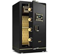 RLKHXBS, Fireproof Waterproof Burglary Digital Security for Home Office Double Key Lock and Password for Home Office Cash Use ge (Color : Gold, Size : 48 * 40 * 80cm) (Black (Bla